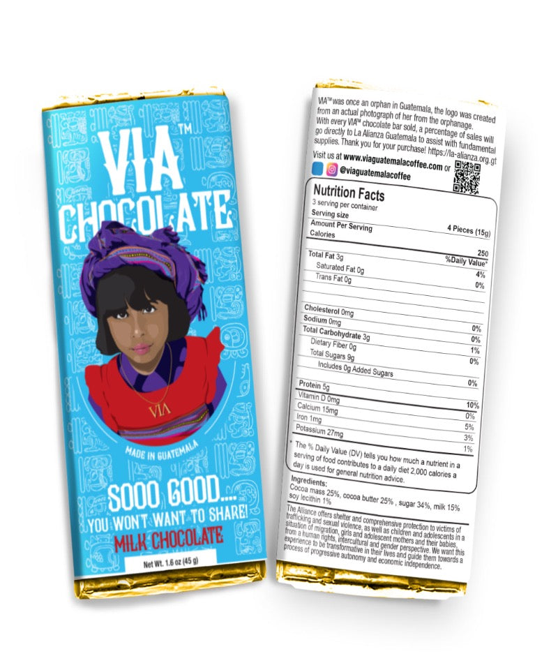 VIA Chocolate: Milk Chocolate Bar - Via Guatemala Coffee